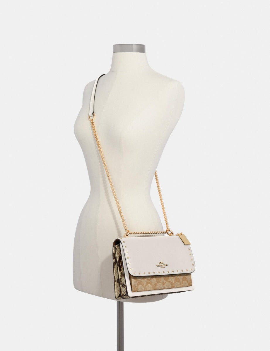 Coach 90400 Klare Crossbody In Signature Canvas With Rivets Light Khaki Multi Coach 90400 Klare Crossbody In Signature Canvas With Rivets Light Khaki Multi